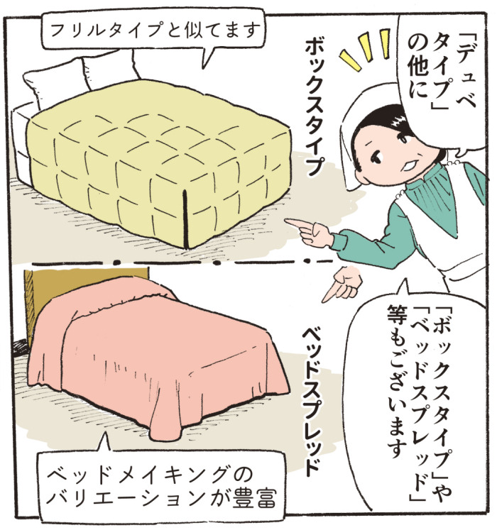 �u�f���x�^�C�v�v�̑��ɁA�u�{�b�N�X�^�C�v�v��u�x�b�h�X�v���b�h�v�����������܂��B(�u�{�b�N�X�^�C�v�v�́u�t�����^�C�v�v�Ǝ��Ă܂��B�u�x�b�h�X�v���b�h�v�̓x�b�h���C�L���O�̃o���G�[�V�������L�x)