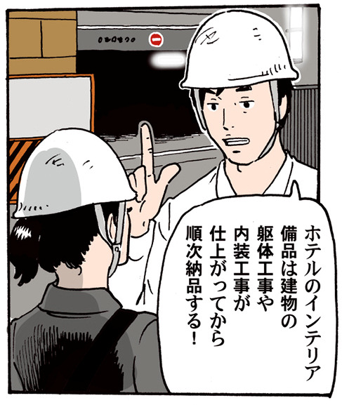 �z�e���̃C���e���A���i�͌����̋�̍H��������H�����d�オ���Ă��珇���[�i����